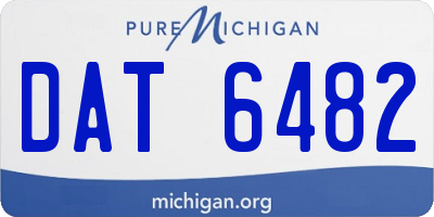 MI license plate DAT6482