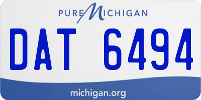 MI license plate DAT6494