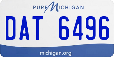 MI license plate DAT6496