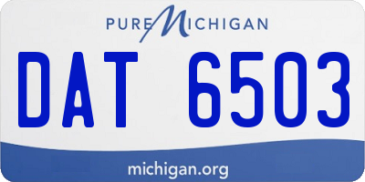 MI license plate DAT6503