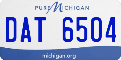MI license plate DAT6504