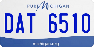 MI license plate DAT6510