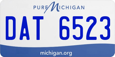 MI license plate DAT6523