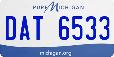 MI license plate DAT6533