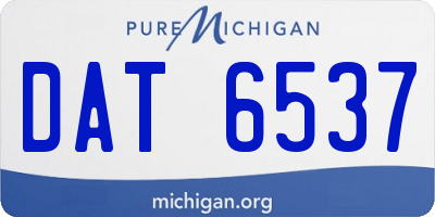 MI license plate DAT6537