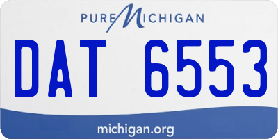 MI license plate DAT6553