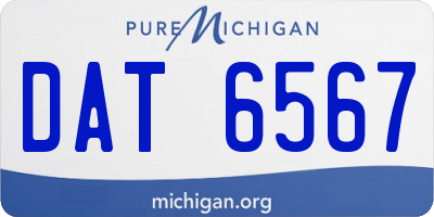 MI license plate DAT6567