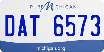 MI license plate DAT6573