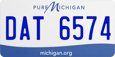 MI license plate DAT6574