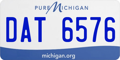 MI license plate DAT6576