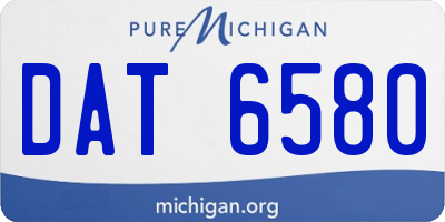 MI license plate DAT6580