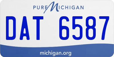 MI license plate DAT6587
