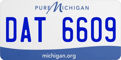 MI license plate DAT6609