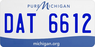 MI license plate DAT6612