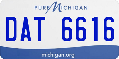 MI license plate DAT6616