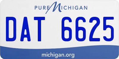 MI license plate DAT6625