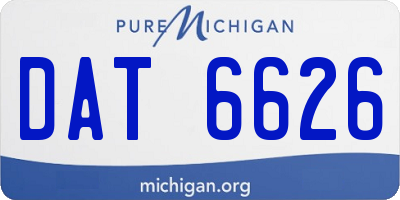 MI license plate DAT6626