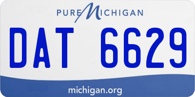 MI license plate DAT6629