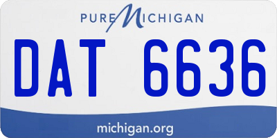 MI license plate DAT6636