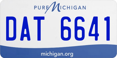 MI license plate DAT6641