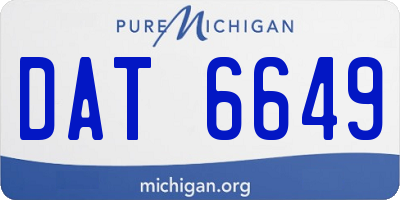 MI license plate DAT6649