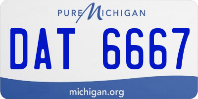 MI license plate DAT6667