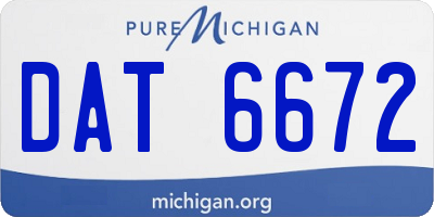 MI license plate DAT6672