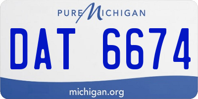 MI license plate DAT6674