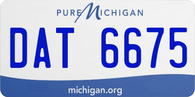 MI license plate DAT6675