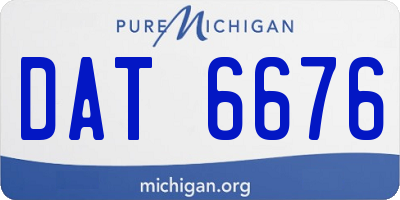 MI license plate DAT6676