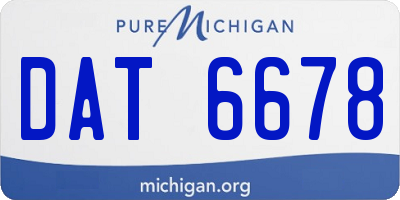 MI license plate DAT6678