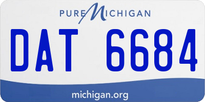 MI license plate DAT6684
