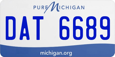 MI license plate DAT6689