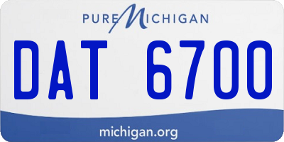 MI license plate DAT6700