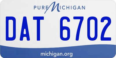 MI license plate DAT6702