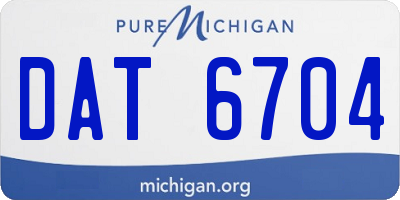 MI license plate DAT6704