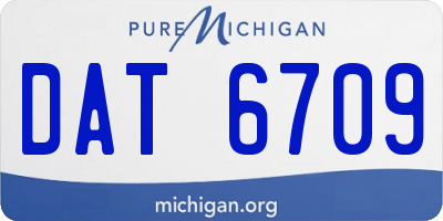 MI license plate DAT6709