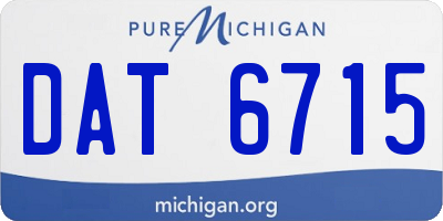 MI license plate DAT6715