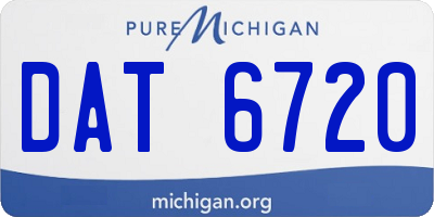 MI license plate DAT6720