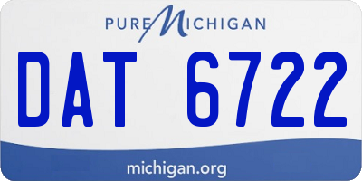 MI license plate DAT6722