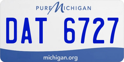 MI license plate DAT6727