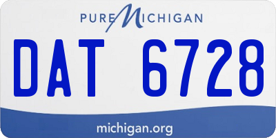 MI license plate DAT6728