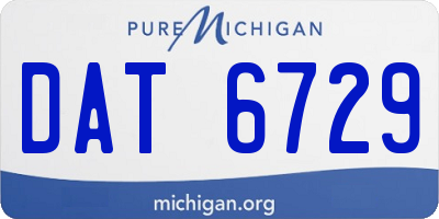 MI license plate DAT6729