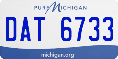 MI license plate DAT6733