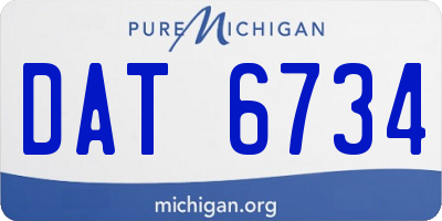 MI license plate DAT6734