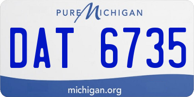 MI license plate DAT6735