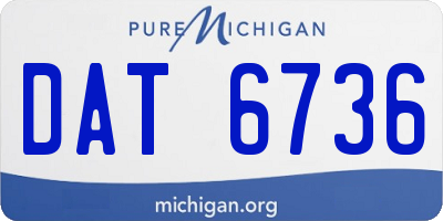 MI license plate DAT6736