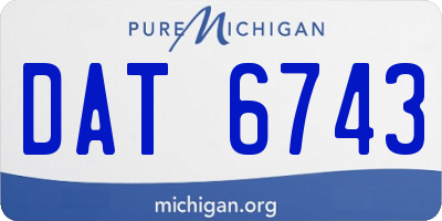 MI license plate DAT6743