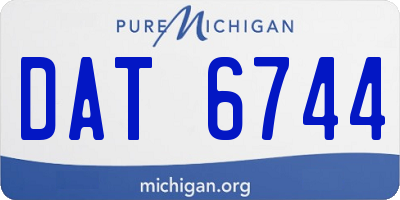 MI license plate DAT6744