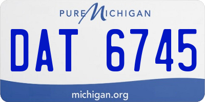 MI license plate DAT6745